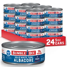 Bumble Bee Solid White Albacore Tuna in Water 5 Oz Can Pack of 24 Wild Caught