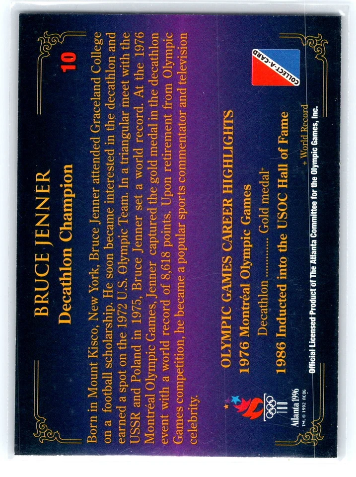 Colección de los Juegos Olímpicos del Centenario 1996 #10 Bruce Jenner casi como nuevo o mejor Foto 2 de 2