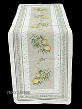 French Provencal Jacquard Woven Table Runner Menton Lemons  Made In France