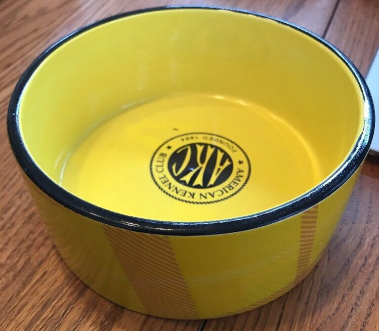 American Kennel Club 6&rdquo; AKC Design Dog / Pet Food, Water Dish Bowl-New(Has Chip)