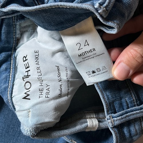 Mother The Hustler Ankle Fray in Understudy Jeans - Women's Size 24 - Blue - Picture 7 of 10