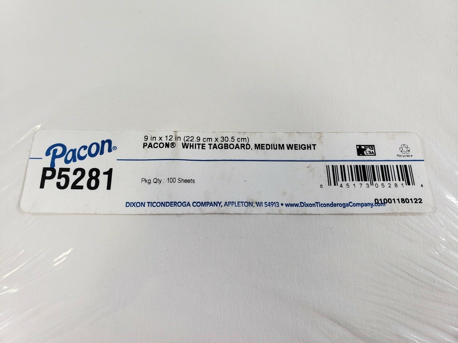 Lot Of 10 Pacon P5281 White Medium Weight Tagboard 12" X  9" 100 Per Pack