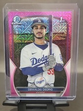 2023 Bowman Chrome Mega-Box Oswaldo Osorio 1st Pink Refractor #034/199 Dodgers