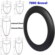 Lightweight Gravel Bike Rims 700c Carbon Fiber Disc Brake Wide 32mm Tubeless
