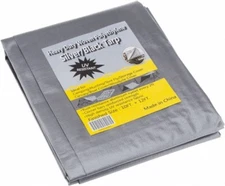 PRO SOURCE Heavy-Duty Silver/Black UVI Polyethylene Tarp: 12 ft x 10 ft x 11 mil