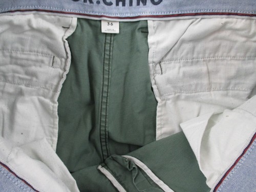 Country Road Chinos/Pants/Trousers 36 W36 L29 Green Cotton Stretch Standard Fit - Picture 6 of 14