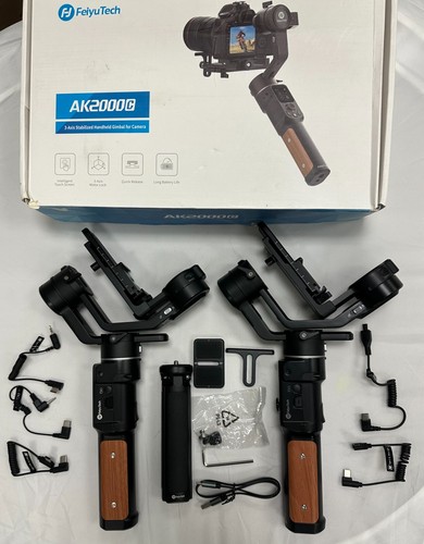 Lot of 2 FEIYU TECH AK2000C 3 Axis Camera Stabilizer Gimbal, For Parts or Repair