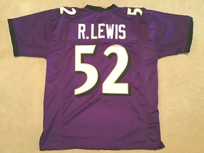 UNSIGNED CUSTOM Sewn Stitched Ray Lewis Purple Jersey