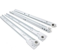 New Heavy Duty Quality Set of White Metal Drawer Roller Sliders Runners. 500mm