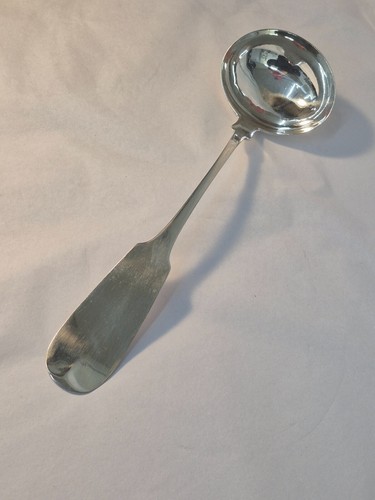 ANTIQUE AMERICAN COFFIN END COIN SILVER PUNCH/SOUP LADLE 1805 - Picture 4 of 5