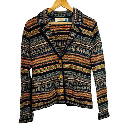 Anthropologie Sparrow 100% Lambs Wool Fair Isle Sweater Knit