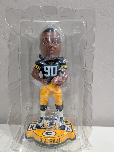 NIB BJ Raji Green Bay Packers Super Bowl XLV Ring Base FOCO Bobblehead - Picture 6 of 8