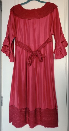 Anthropologie Plenty by Tracy Reese 100% Silk Burgundy Red Dress Size 8 - Picture 10 of 18