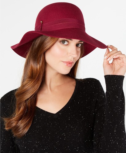 Nine West Wool Felt Downbrim Floppy Hat 