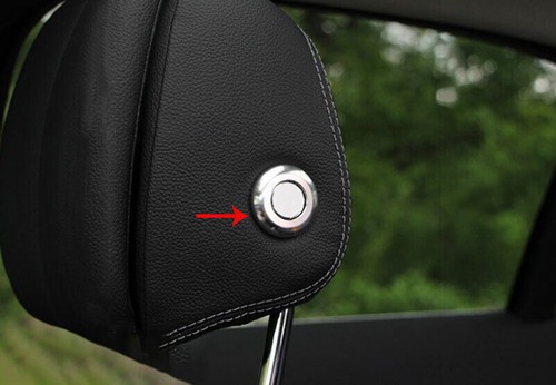 Silver Aluminum Seat Headrest Switch Button Cover Trim For Benz C-Class 2015-21 - Picture 3 of 7