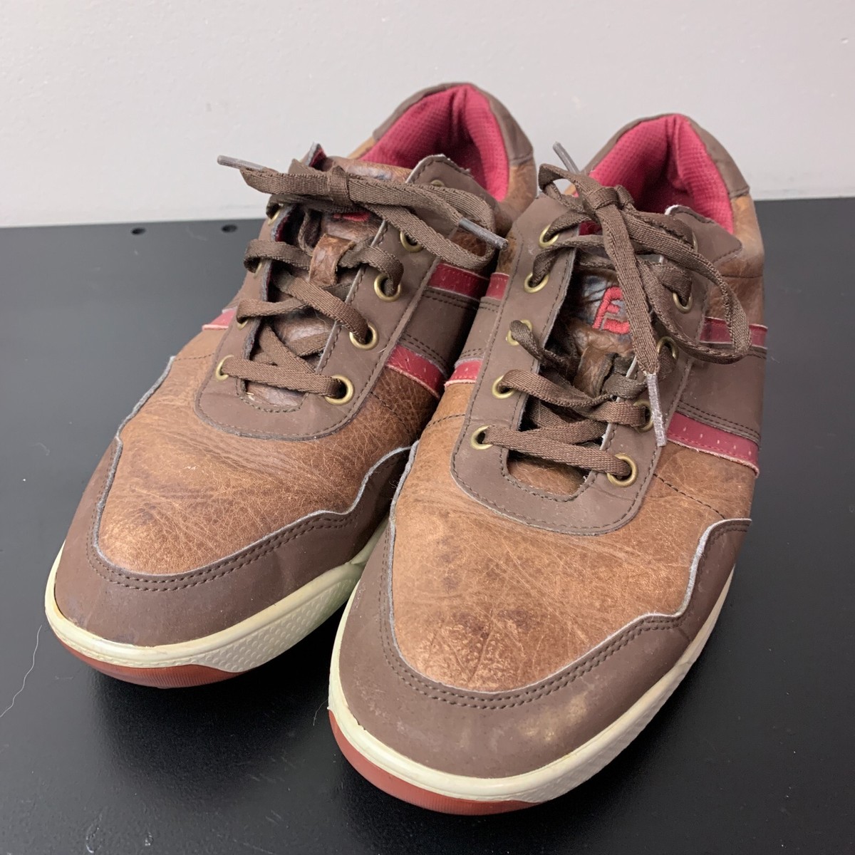 FootJoy Contour Men\'s White and Brown Golf Shoes In A Size 8.5M Great Condition Amazon.com | FJ Contour Series 54054 8.5 M Brown | Golf main image 3