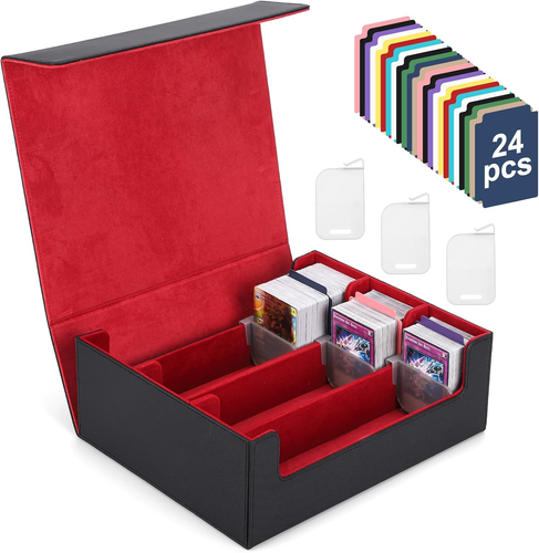 Premium Leather Card Deck Case for 1800+ Trading Cards with Magnetic Closure - Picture 7 of 12