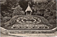 RPPC * Interlaken Switzerland - Kursaal-Blumenuhr Flower Garden Clock 1920s/30s