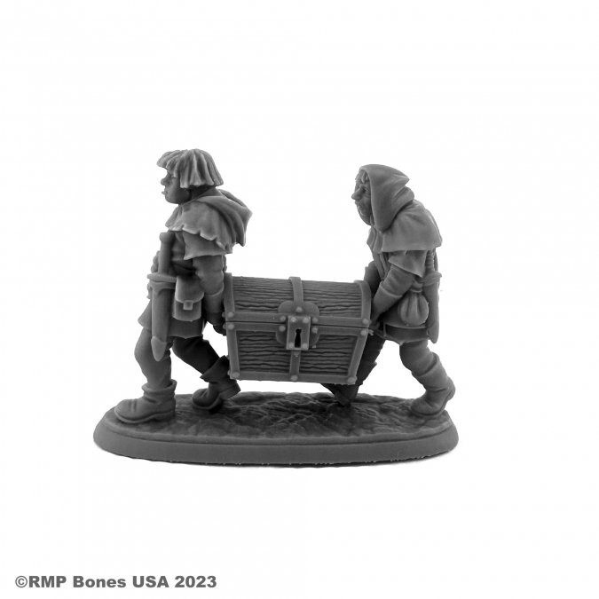 Reaper Miniatures – 1 Figurine Henchmen & Coffre – Bones USA – Échelle 25mm Heroic – Non Peinte – Pour Jeu De Rôle Et Figurines – 7113