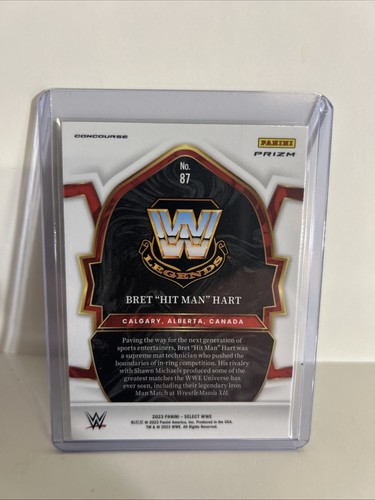 2023 Panini Select WWE #87 Bret "Hit Man" Hart (Red & Blue Prizm) - Picture 2 of 2