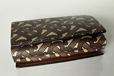 Burberry★素敵！TB Monogram E-Canvas Bridle Brown Wallet BURBERRY E-Canvas Monogram Alec Zip Pouch Bridle Brown