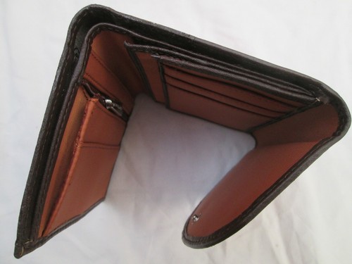 -AUTHENTIQUE portefeuille/porte-monnaie KESSLORD cuir/toile TBEG vintage - Picture 6 of 7
