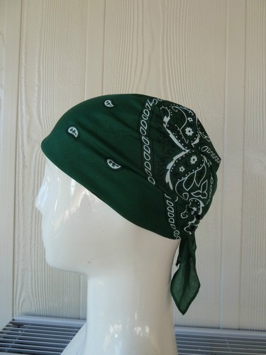 1x Bandana de cachemira verde (55 cm x 55 cm) mezcla de algodón/poliéster desgaste para la cabeza/envoltura para la cabeza - Imagen 4 de 4