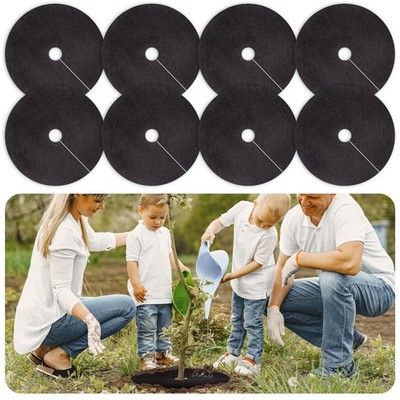 20.5'' NonWoven Tree Mulch Rings 8 Pack, Weed Barrier for Landscape Protection