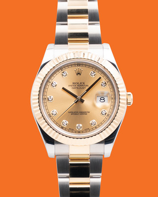 CPO 2025 Rolex Datejust II 41mm 116333 Champange Diamond DIal Two Tone Oyster
