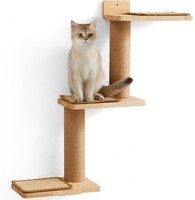 Fukumaru Kletterwand Katzen Massivholz Jute 3-In-1 Kratzbaum Wandmontage DIY