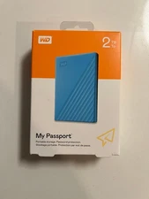 WD Western Digital My Passport 2TB Portable Hard Drive Blue - Brand New