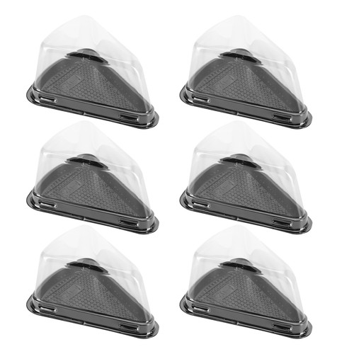 (Black)100Pcs Plastic Packing Box Triangular Cake Box Container For Pastry DM - Picture 11 of 12
