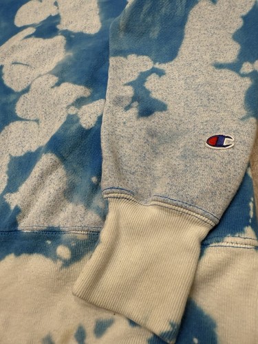 Men's Vintage Champion Reverse Weave Green Tie Dye Acid Wash Crewneck Medium - Picture 2 of 8