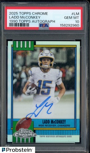 2025 Topps Chrome Ladd McConkey Superfractor (PSA 10)