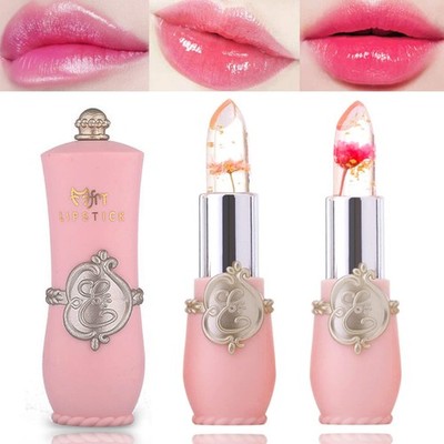 2 Pack Crystal Flower Jelly Lipstick,Magic Color Changing Lipstick,PH Clear T...