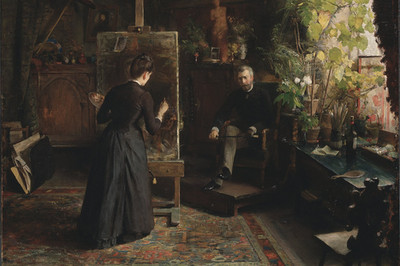 Jeanna Bauck - The Danish Artist Bertha Wegmann Painting a Portrait photo 