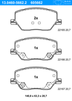 Ate BremsbeläGe Vorne (13.0460-5662.2) FüR Jeep Compass Renegade Fiat 500X |