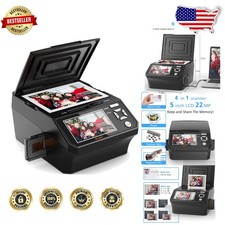 Digital Film Scanner 22MP 5" LCD Converts Negatives Slides Photos 8GB