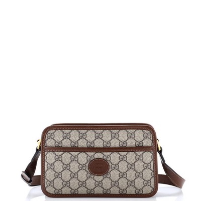 Gucci Interlocking G Patch Camera Bag GG Coated Canvas Mini