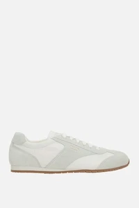 PRADA White Re-Nylon/Suede Sneakers New & Authentic