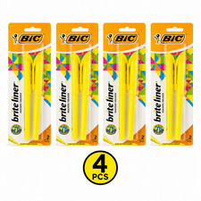  Pack of 4 BIC Brite Liner Yellow Highlighters Chisel Tip, 2 Count