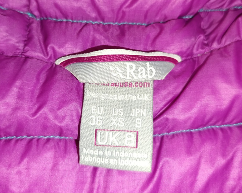 Rab Alpine womens Blue Pertex Microlight Down Hooded Puffer Jacket size XS image 8