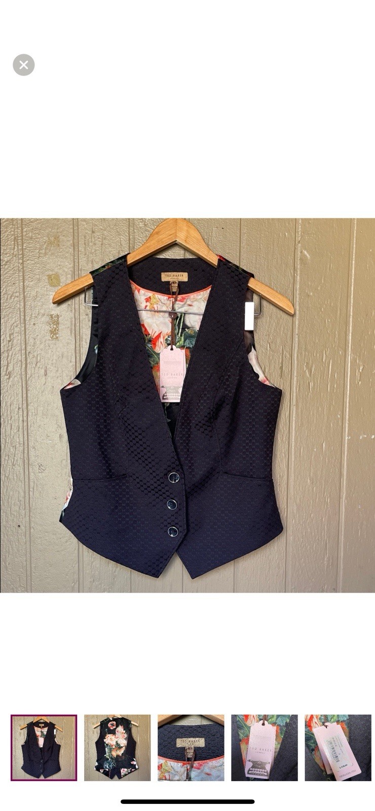 Ted Baker Textured Vest In Diamond Jaqcuard Waistcoat Size 3