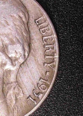 1951 Jefferson Nickel, ERROR on Date 