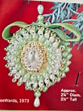 STUNNING! LeeWards ROMANCE Vtg Pinning Sequin Bead Christmas Ornament Kit 1973