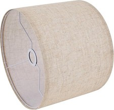 Beige Lamp Large Linen Drum Lampshades, 13" Top x 13" Bottom 10  High