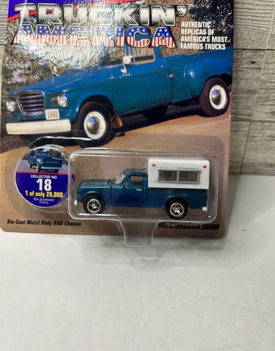 Johnny Lightning Truckin American Blue / White ‘1960 StudeBaker Champ Camper Pic - Picture 5 of 6