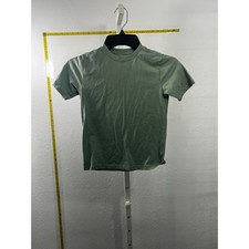 Wonder Nation Boys Sage Green Heathered Crewneck Short Sleeve T-Shirt Size S 6-7