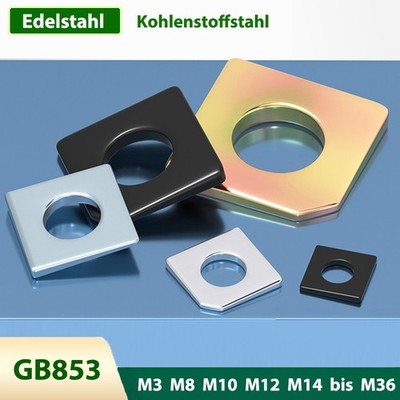 Edelstahl Vierkant Scheibe Keilscheiben GB853 Schräg Unterlegscheiben M3 bis M36