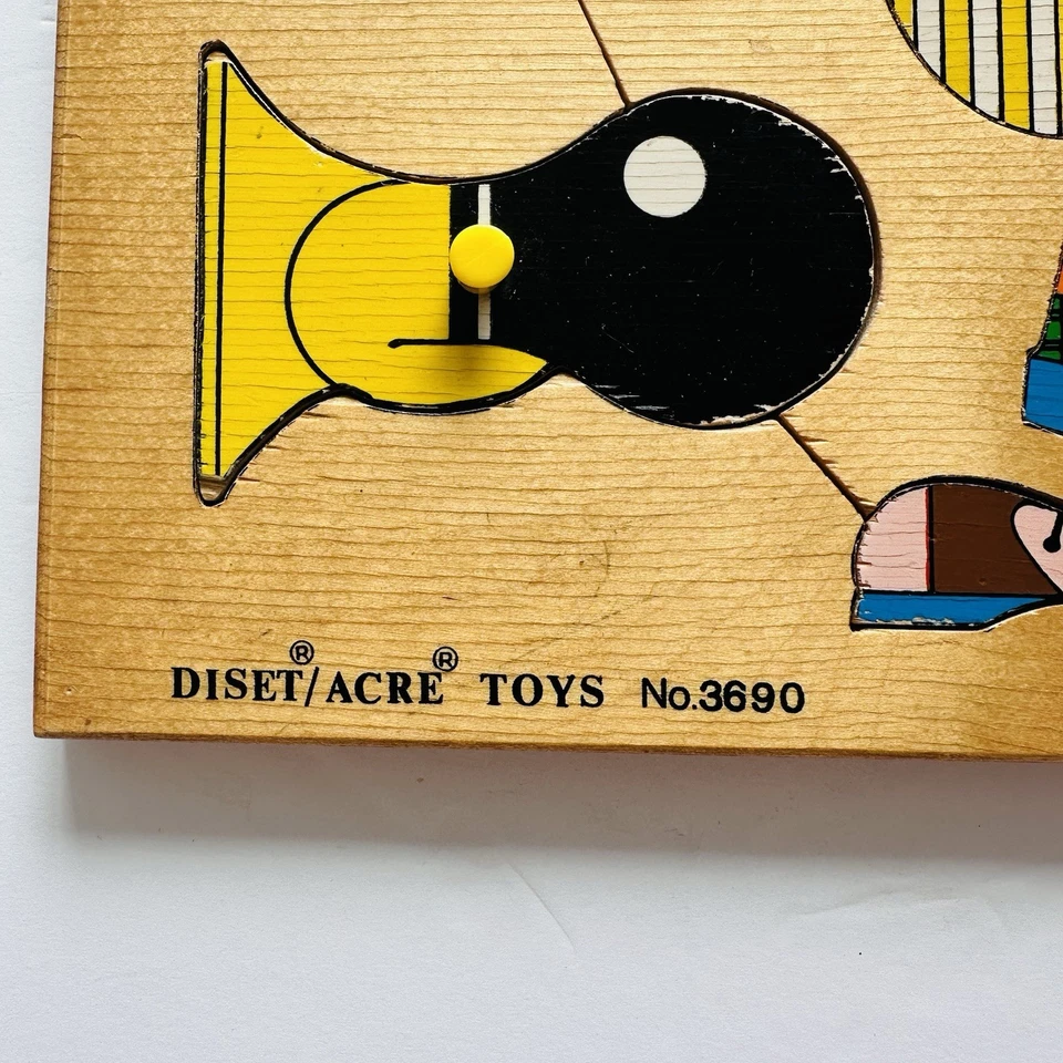 Rompecabezas de madera vintage de juguete Acre hecho en Holanda diversión circo, años 80 Foto 3 de 3